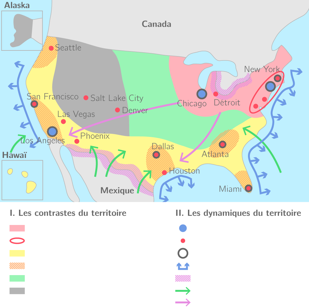 L'organisation du territoire des États-Unis