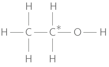 Atome de carbone fonctionnel de la molécule d'éthanol