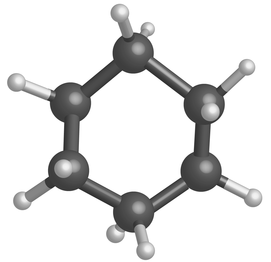 Modèle moléculaire de la molécule de cyclohexane