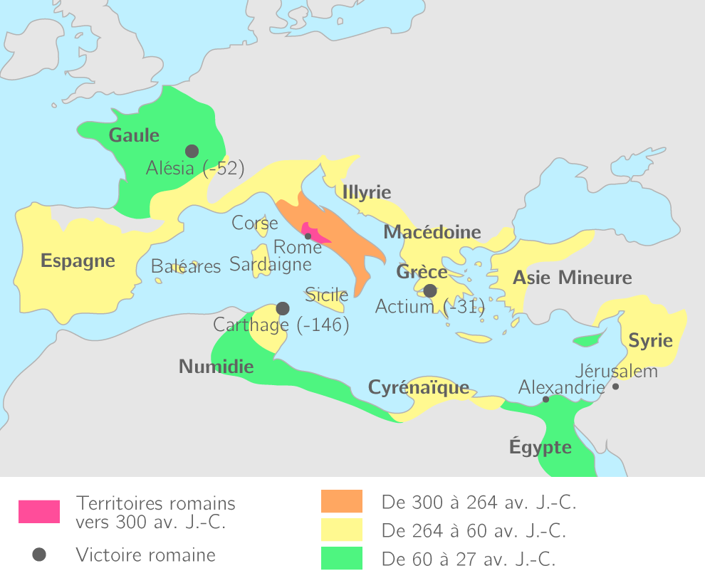 Les conquêtes romaines du IVe siècle au Ier siècle avant J.-C.