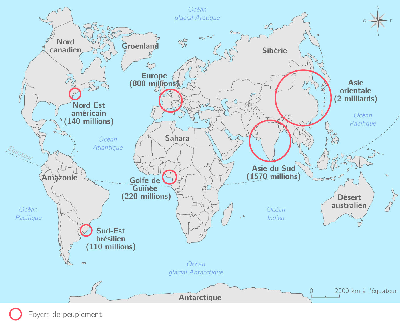 Carte Vierge De La Répartition De La Population Mondiale 6ème