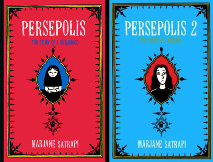 Couvertures des bandes-dessinées Persepolis de Marjane Satrapi publiées en 2000