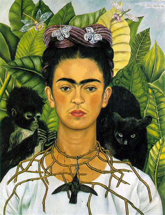 Frida Kahlo, Autoportrait avec collier d'épines et colibri, 1940