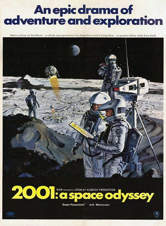 Affiche de 2001, l'odyssée de l'espace, film de Stanley Kubrick sorti en 1968