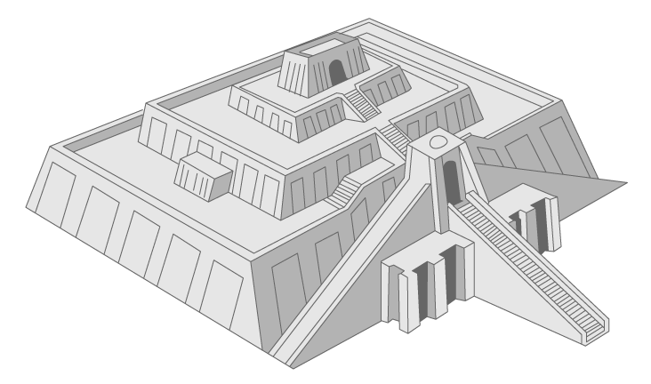 Reconstitution de la ziggourat d'Ur