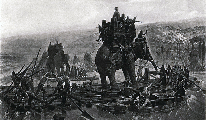 Hannibal traversant le Rhône à la hauteur de Caderousse