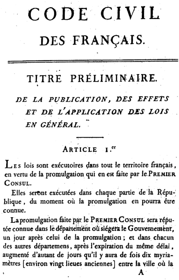Code civil, 1804