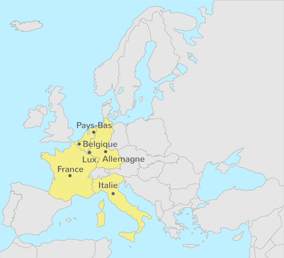 Les membres de l'Union européenne en 1957