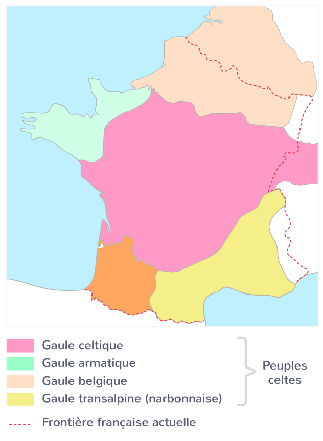 Les différentes tribus gauloises (Ier siècle avant J.-C.)
