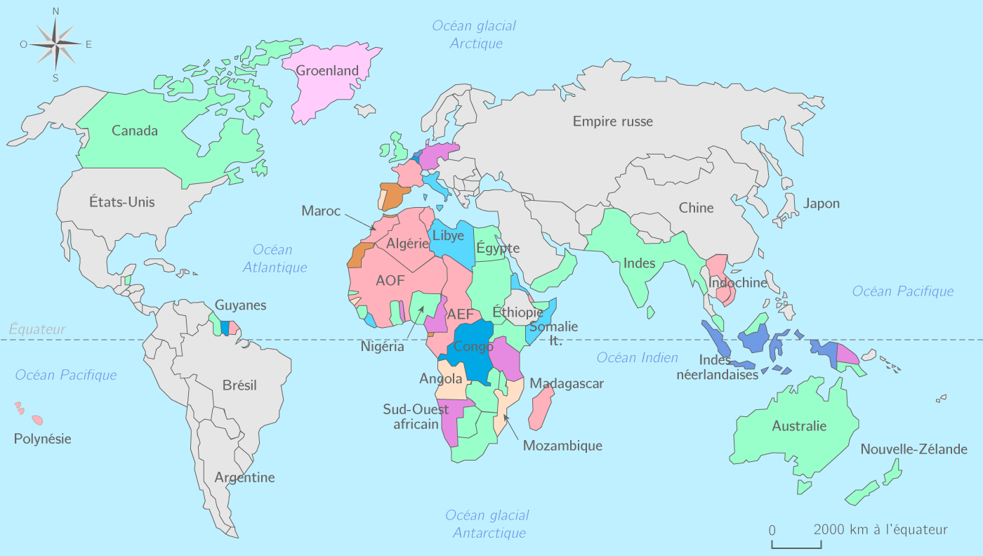 Les empires coloniaux en 1914