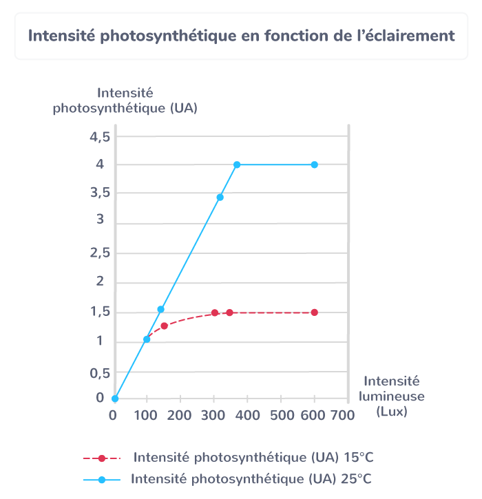 Influence de la température et de l'éclairement sur la production végétale