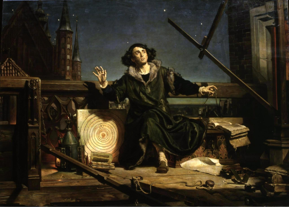 Nicolas Copernic observant le ciel