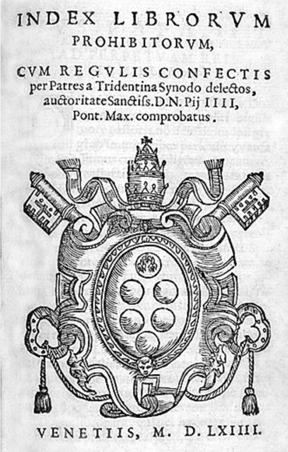 Index : liste des livres interdits par l'Église