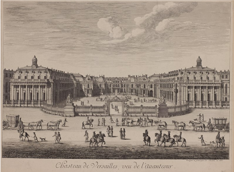 Château de Versailles, vue de l'avant-cour, Israel Sylvestre, 1682