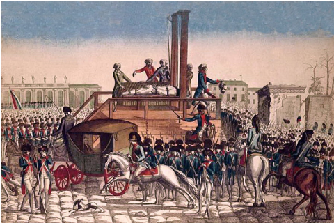 Gravure anonyme du XVIIIe siècle représentant l'exécution de Louis XVI