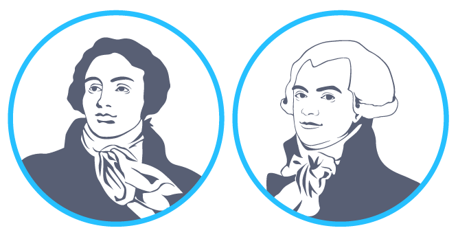 Le député modéré Antoine Barnave et le député radical Maximilien de Robespierre