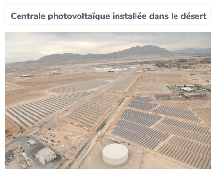 Centrale photovoltaïque installée dans le désert