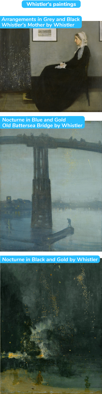 Arrangements in Grey and Black – Whistler's Mother by Whistler / Nocturne in Blue and Gold – Old Battersea Bridge by Whistler